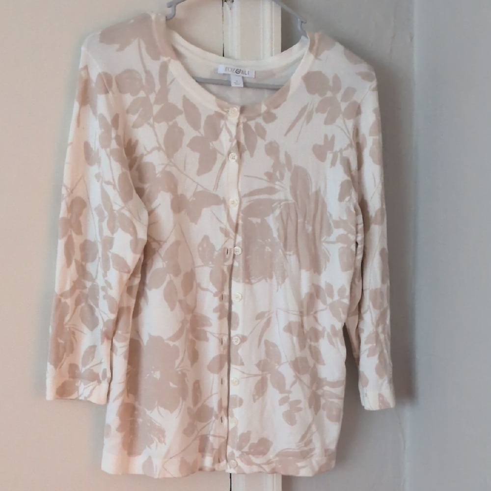 Roz‎ & Ali Tan and Cream Floral Cardigan